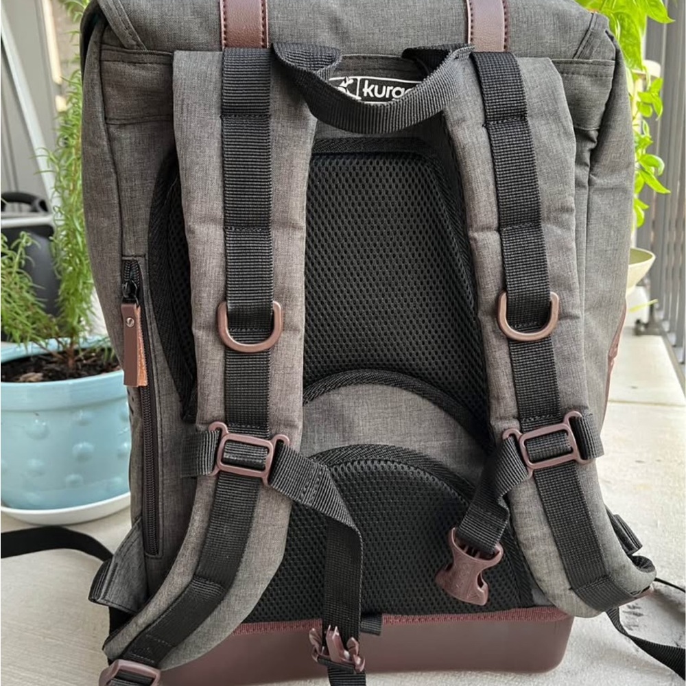Gray and Brown Pet Carrier Backpack - Picture 8 of 11